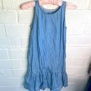 Vineyard Vines Tencel Lyocell Chambray Sleeveless Blue Kids Girls Dress M 10/12